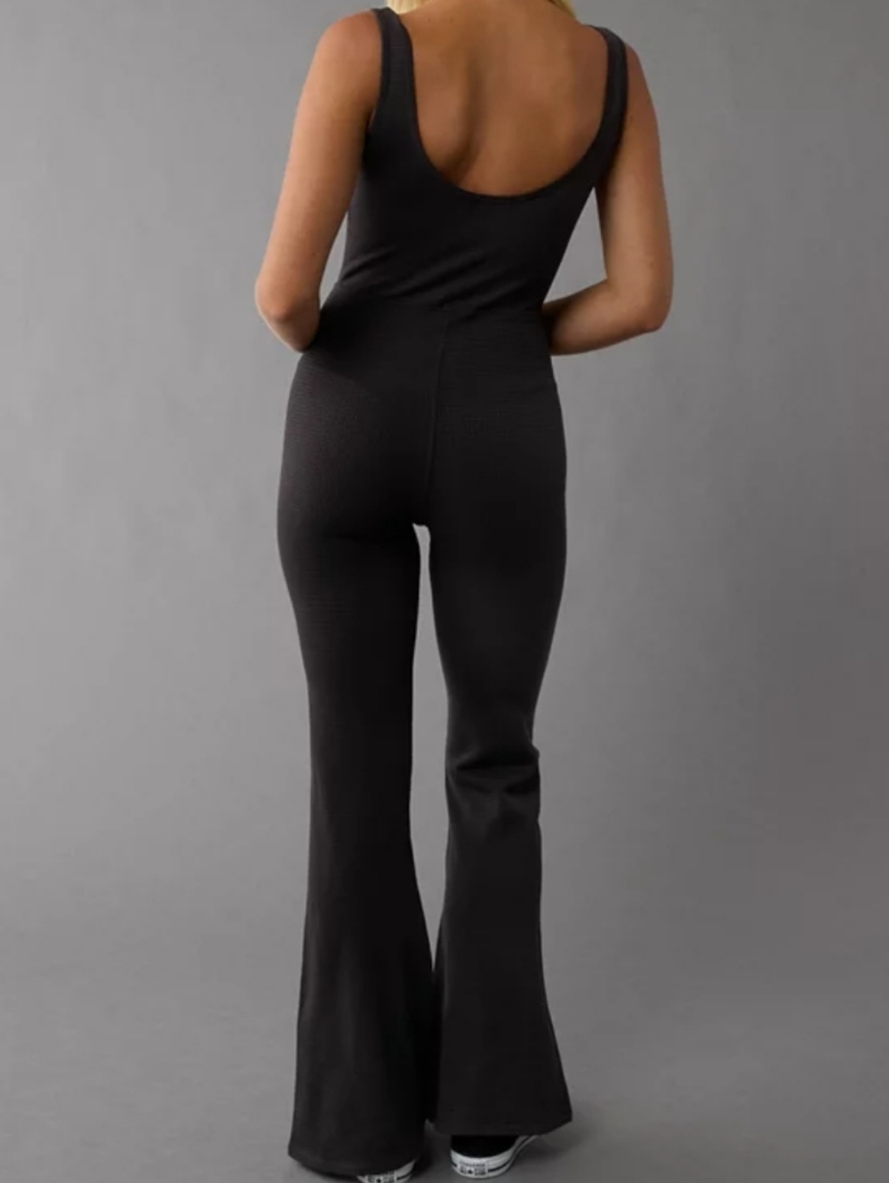 American Eagle Scoop Neck Flare Leg Jumpsuit
